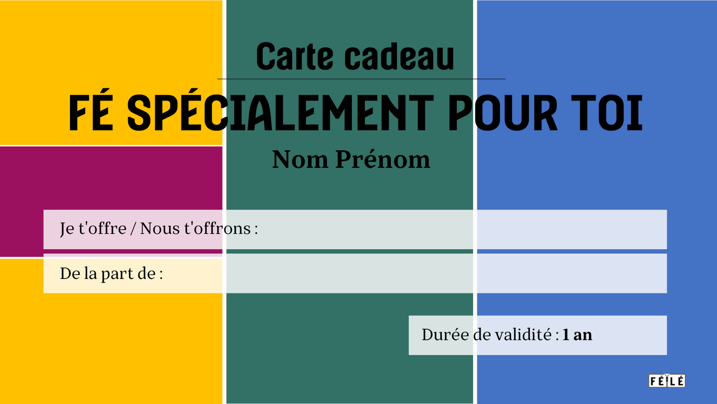 Carte Fé-le cadeau